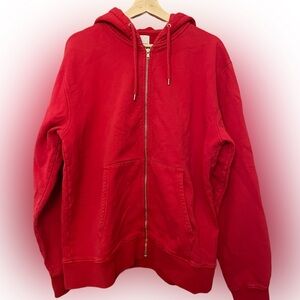 Colorful Standard - Red Full-Zip Hooded Sweatshirt